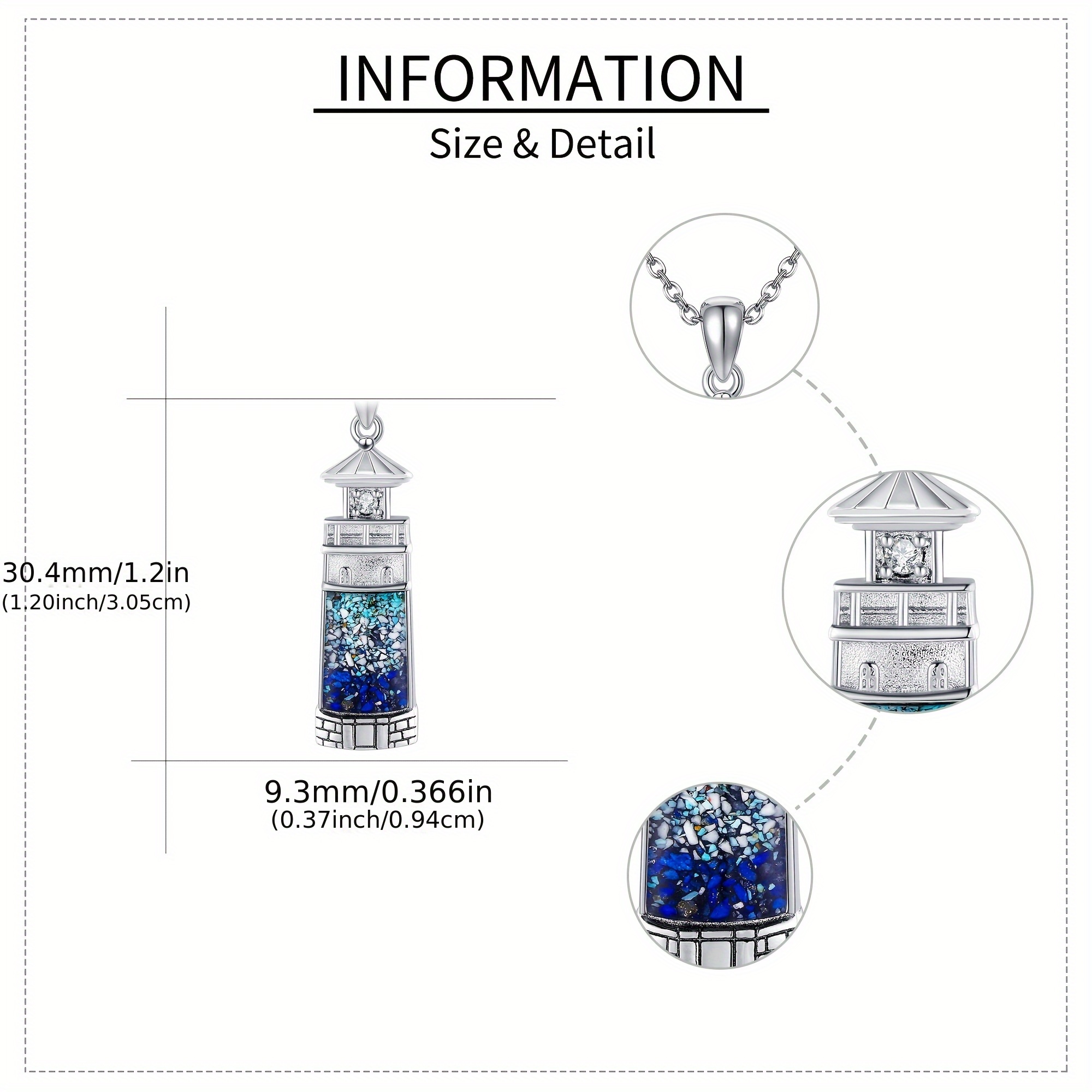 S925 Sterling Silver Lighthouse Necklace for Women